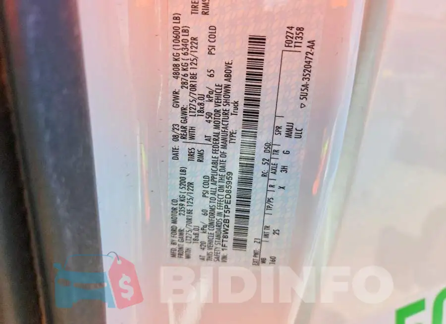 1FT8W2BT5PED85959 Photo# 13
