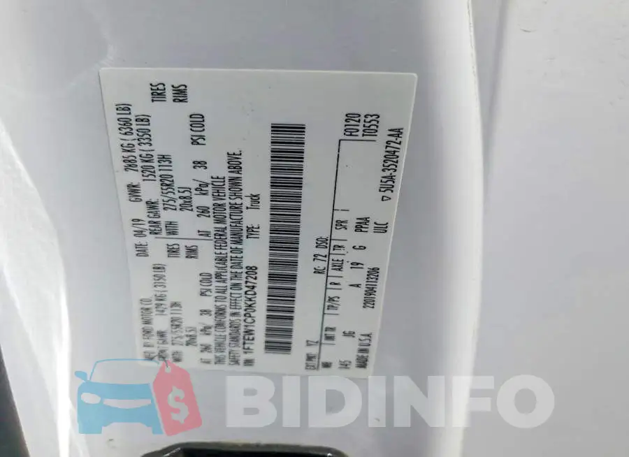 1FTEW1CP0KKD47208 Photo# 12