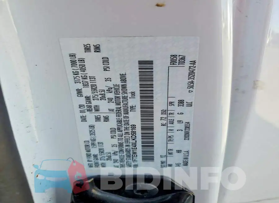 1FTEW1E4XLKD58169 Photo# 12