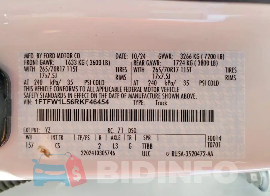 1FTFW1L56RKF46454 Photo# 13