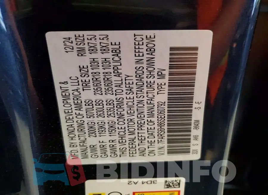 7FARS6H86SE060792 Photo# 14