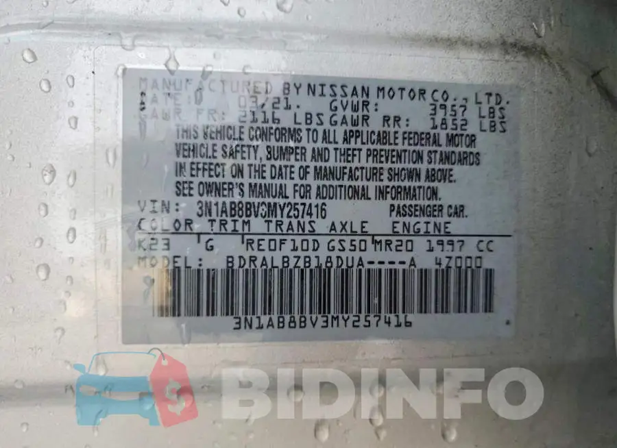 3N1AB8BV3MY257416 Photo# 12