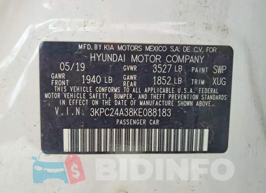 3KPC24A38KE088183 Photo# 12