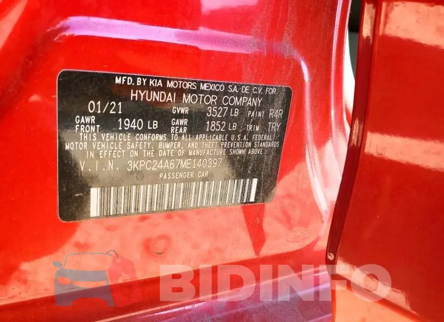 3KPC24A67ME140397 Photo# 12