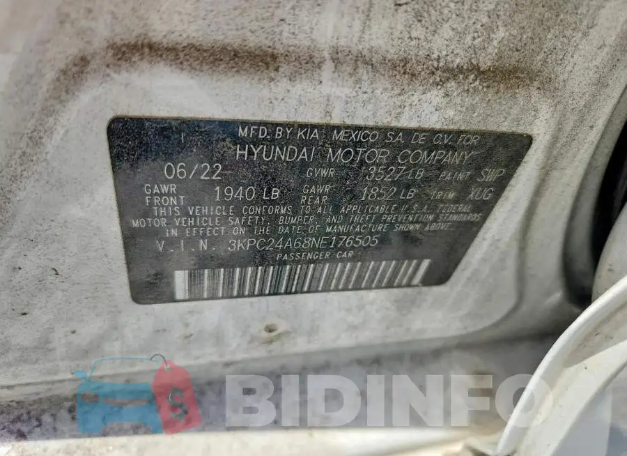 3KPC24A68NE176505 Photo# 12