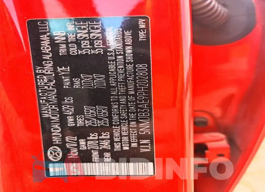 5NMJB3AE9PH202808 Photo# 13