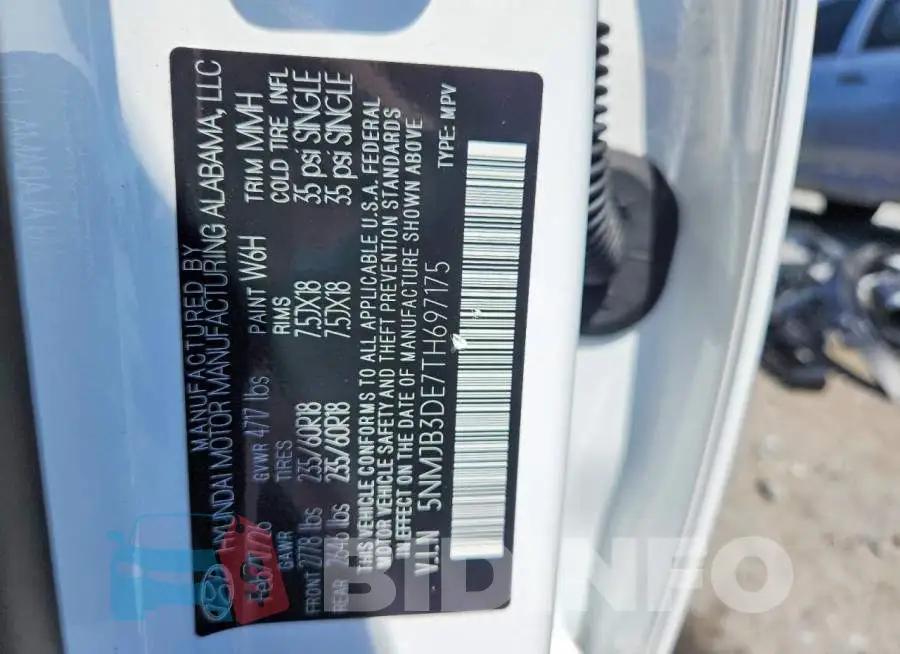 5NMJB3DE7TH697175 Photo# 14