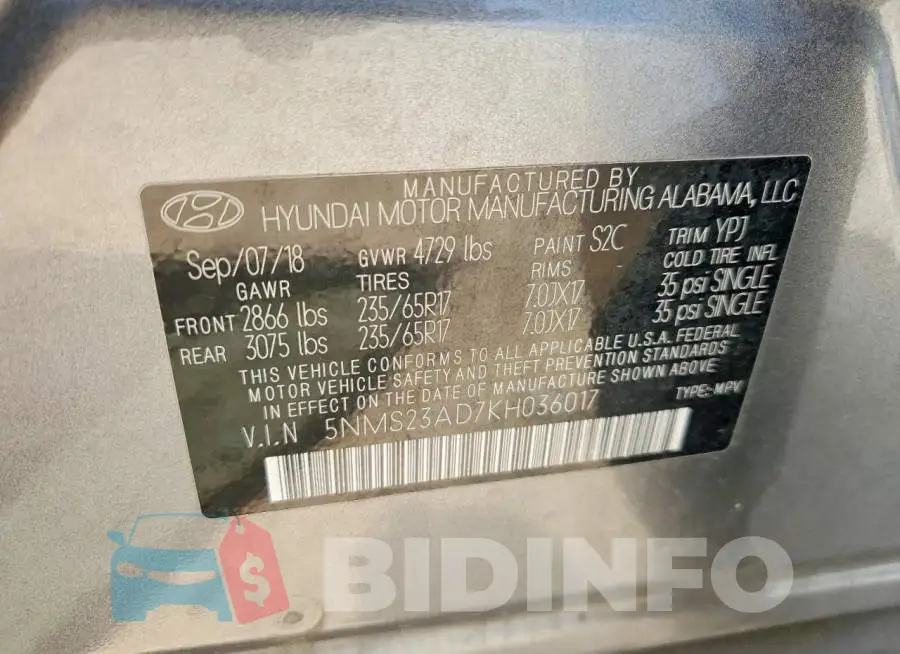 5NMS23AD7KH036017 Photo# 13