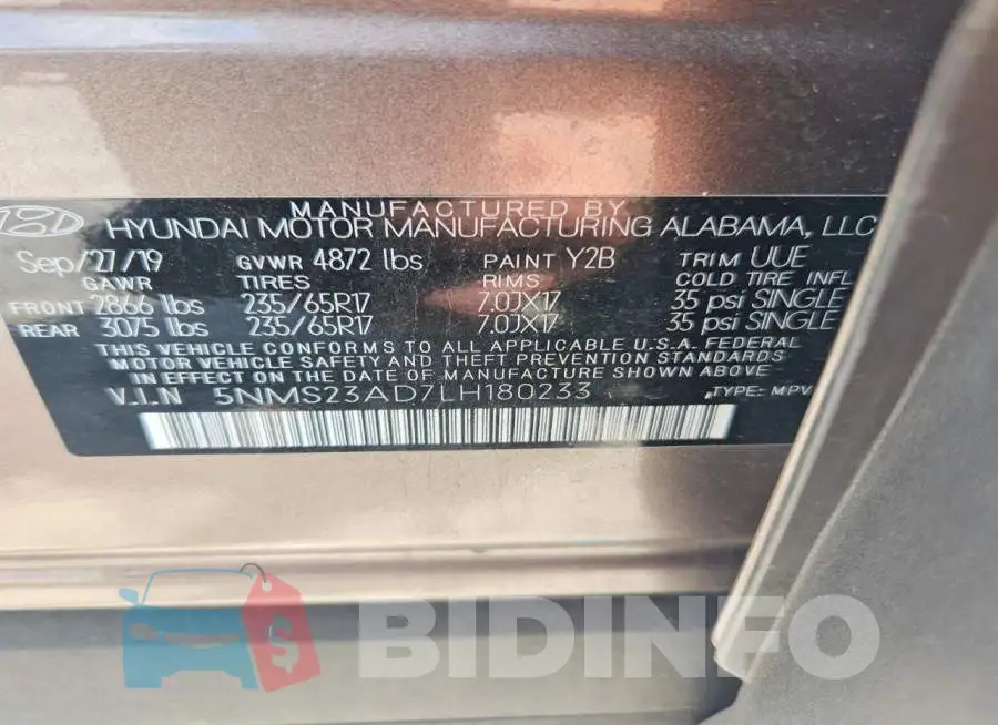 5NMS23AD7LH180233 Photo# 14