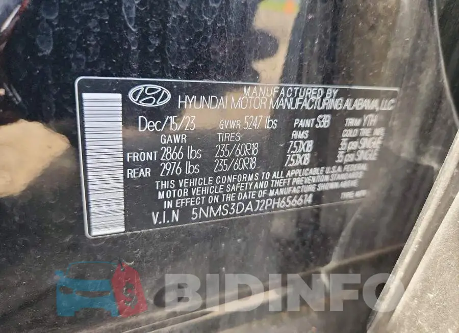 5NMS3DAJ2PH656614 Photo# 13