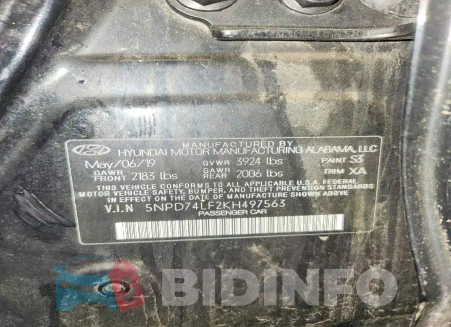 5NPD74LF2KH497563 Photo# 13