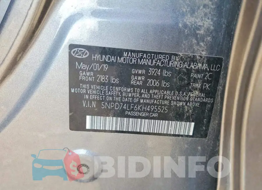 5NPD74LF6KH495525 Photo# 12