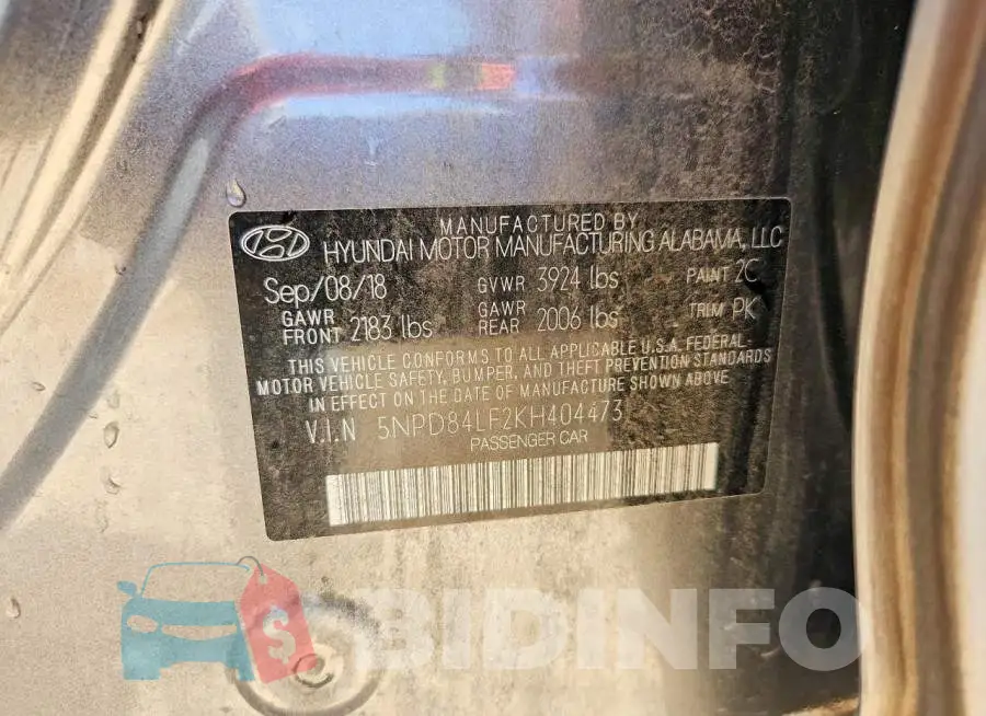 5NPD84LF2KH404473 Photo# 12