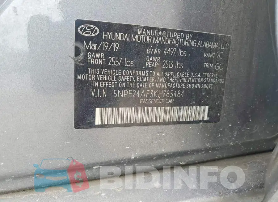 5NPE24AF3KH785484 Photo# 12