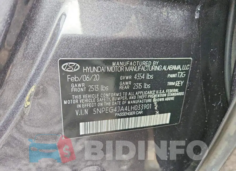 5NPEG4JA4LH033901 Photo# 13