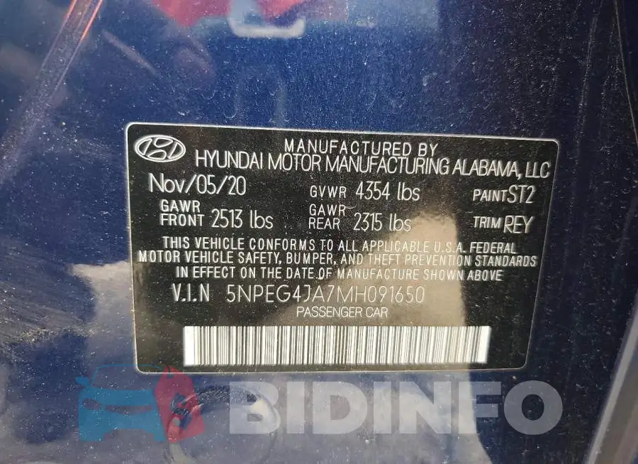 5NPEG4JA7MH091650 Photo# 12