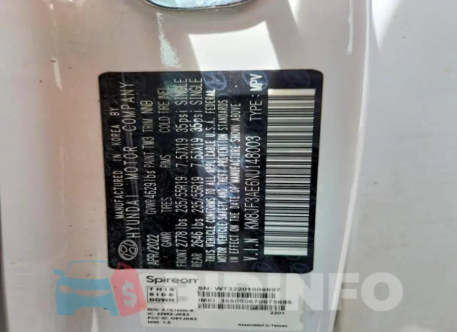 KM8JF3AE6NU148003 Photo# 12
