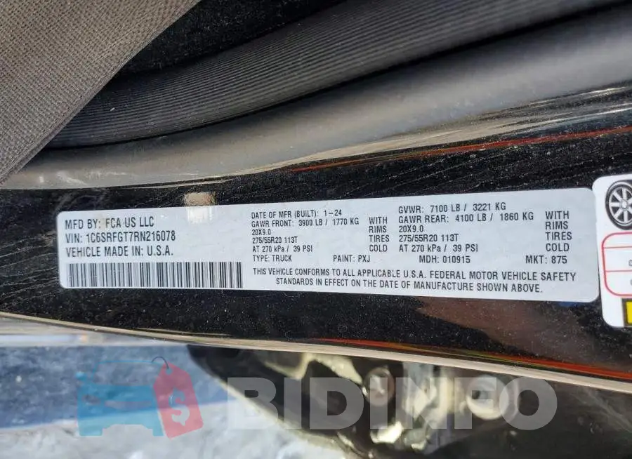 1C6SRFGT7RN216078 Photo# 12