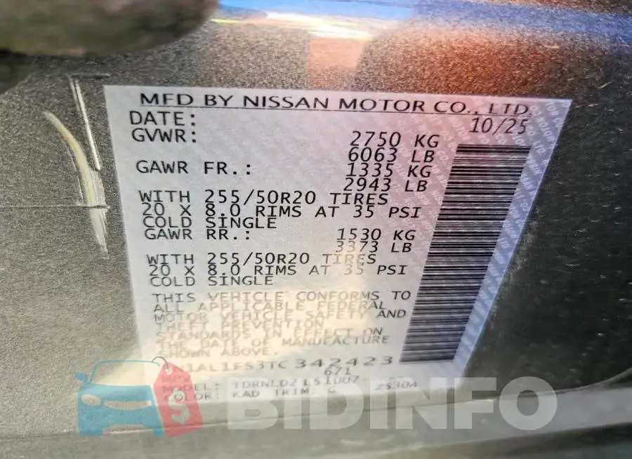 5N1AL1FS3TC342423 Photo# 12