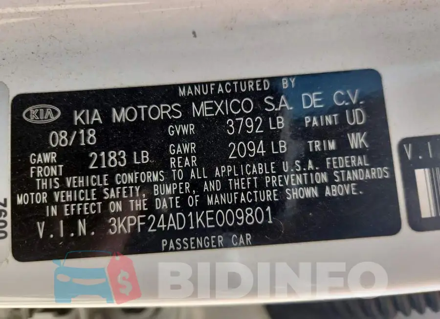3KPF24AD1KE009801 Photo# 12