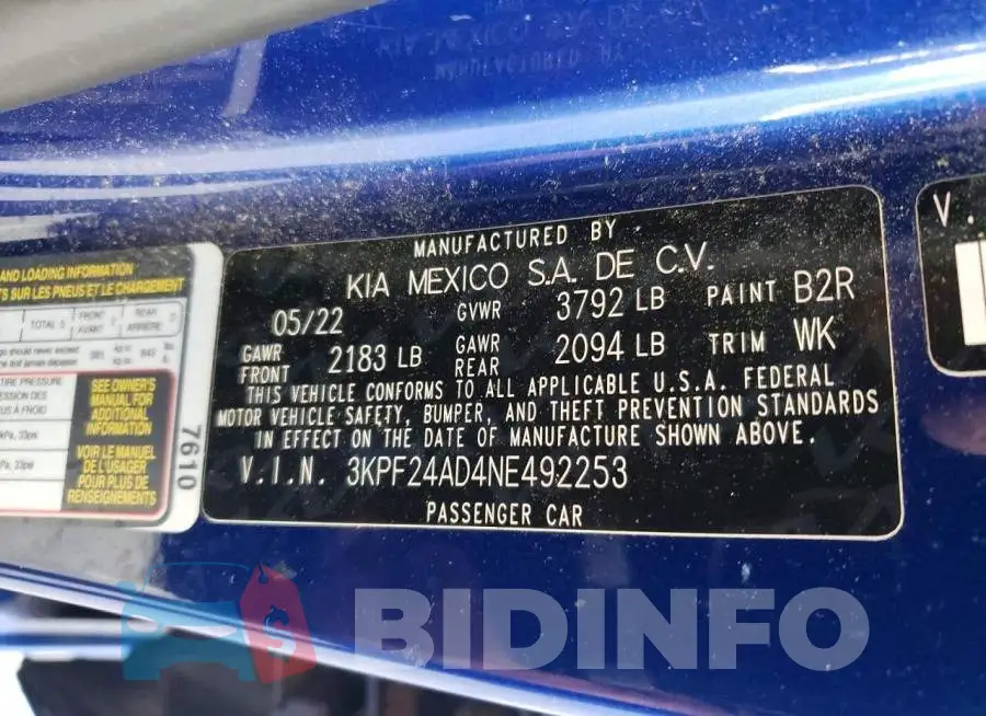 3KPF24AD4NE492253 Photo# 12