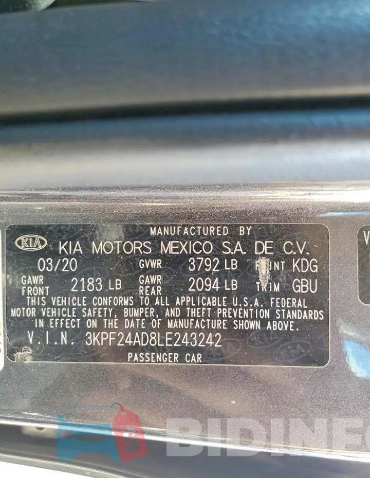 3KPF24AD8LE243242 Photo# 12