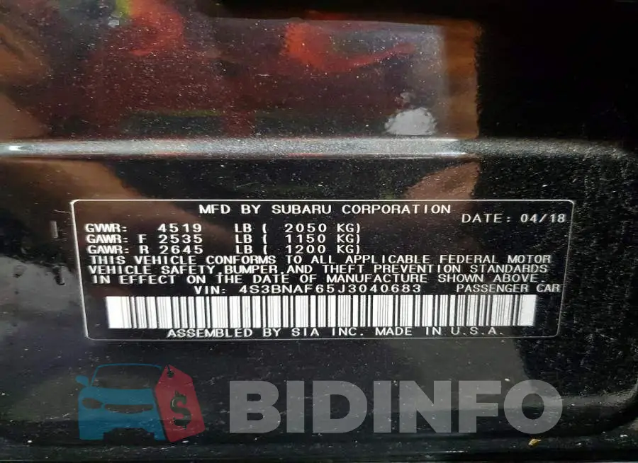 4S3BNAF65J3040683 Photo# 12