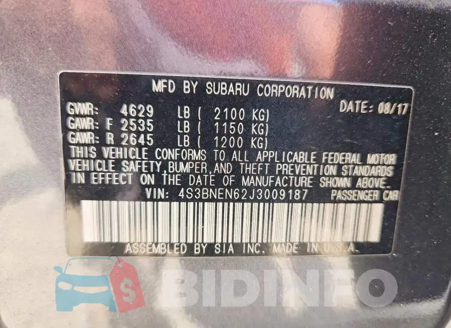 4S3BNEN62J3009187 Photo# 12