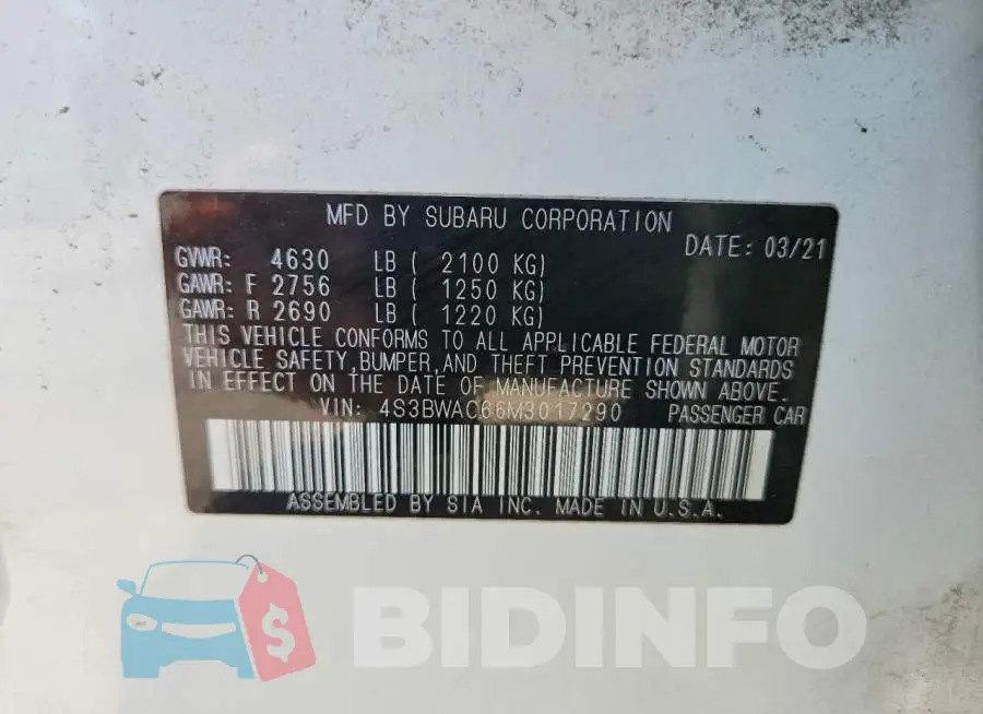 4S3BWAC66M3017290 Photo# 12