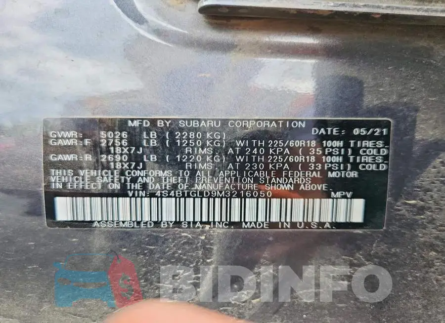 4S4BTGLD9M3216050 Photo# 13