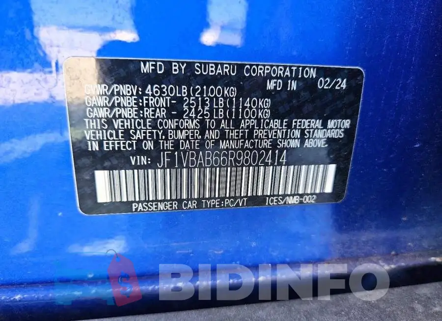 JF1VBAB66R9802414 Photo# 12