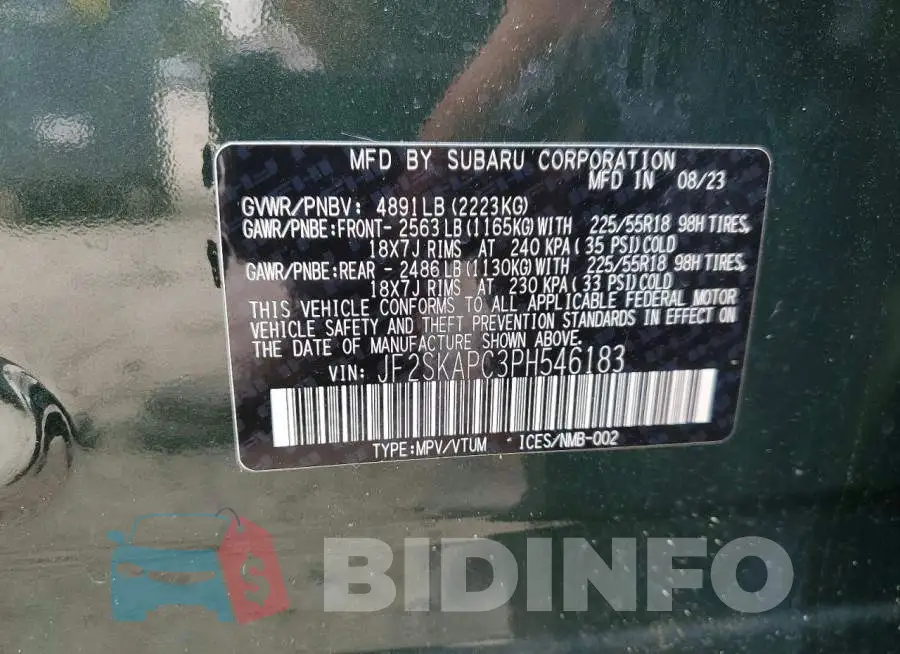JF2SKAPC3PH546183 Photo# 14