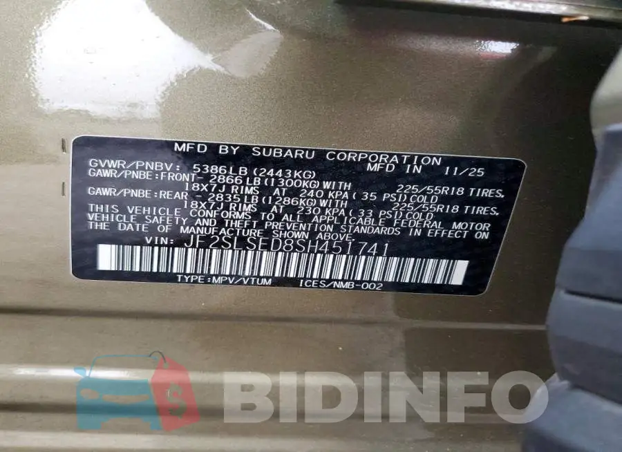 JF2SLSED8SH451741 Photo# 12