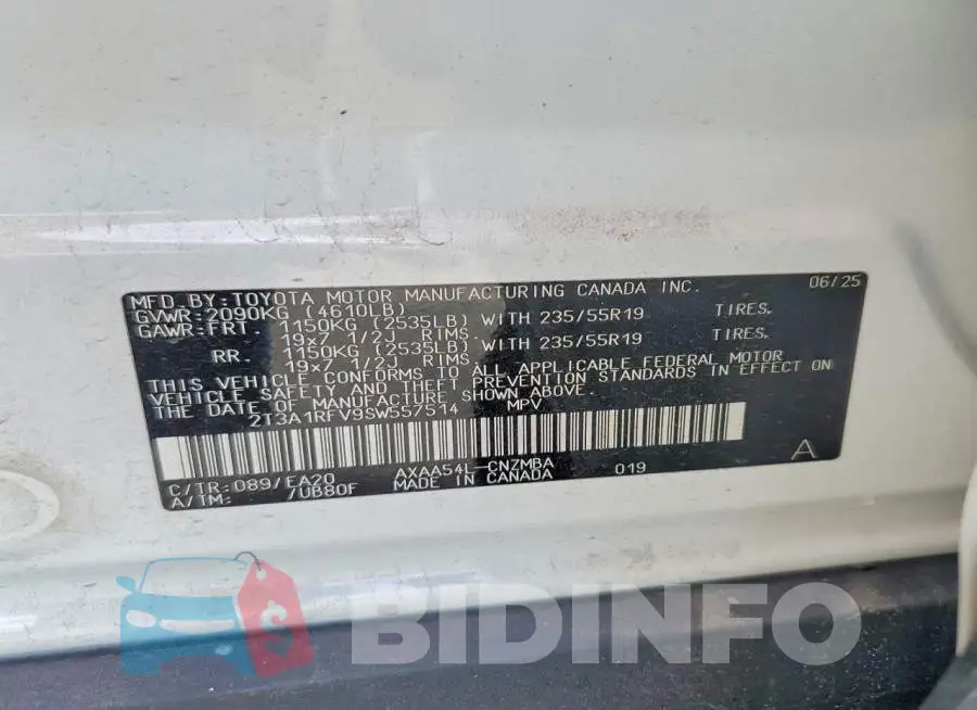2T3A1RFV9SW557514 Photo# 13