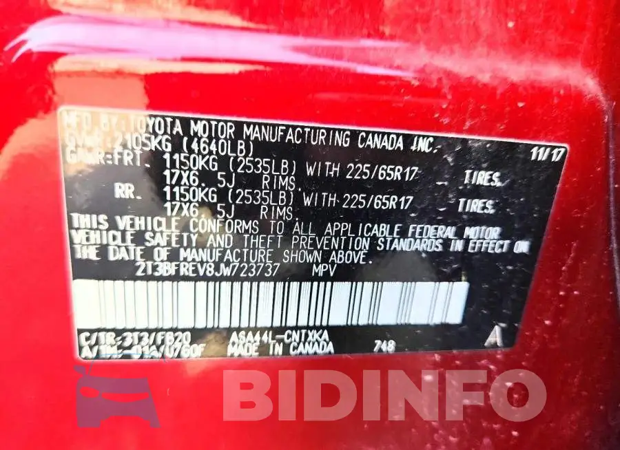 2T3BFREV8JW723737 Photo# 12