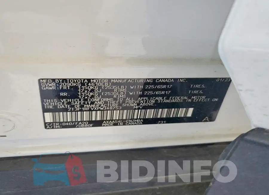 2T3P1RFVXPW348753 Photo# 13