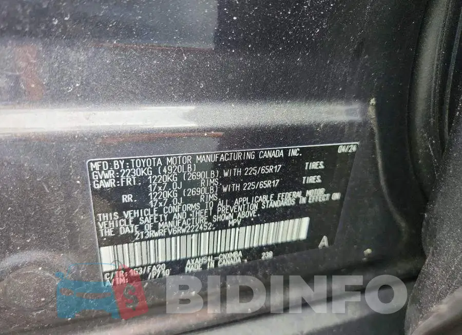 2T3RWRFV6RW222452 Photo# 13