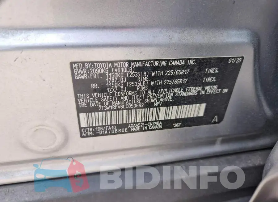 2T3W1RFV6LC050692 Photo# 12