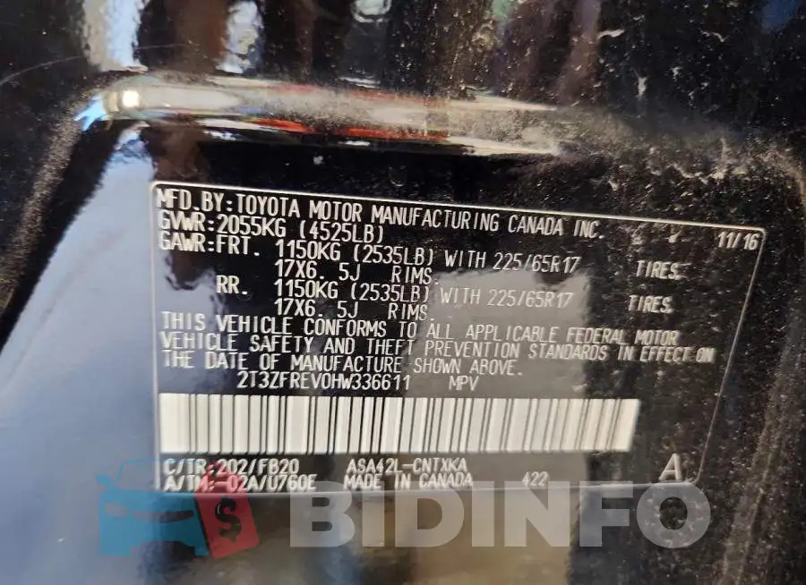 2T3ZFREV0HW336611 Photo# 13