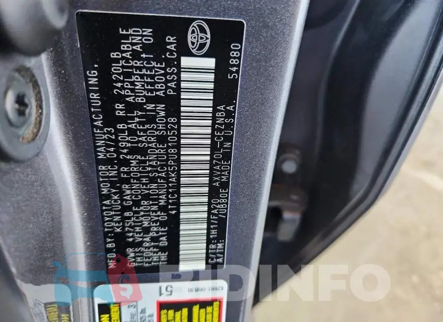 4T1C11AK5PU810528 Photo# 12