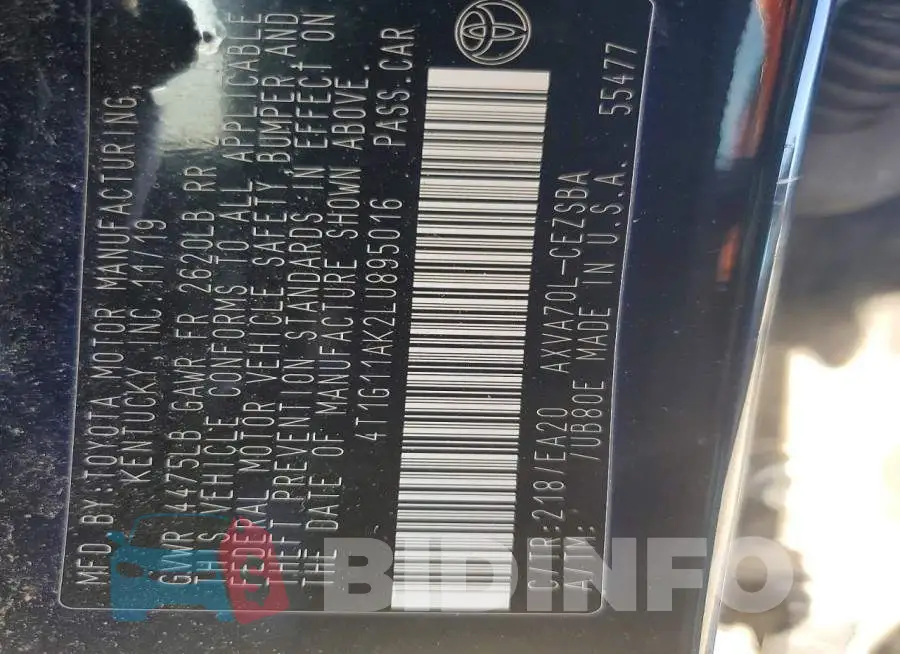 4T1G11AK2LU895016 Photo# 13
