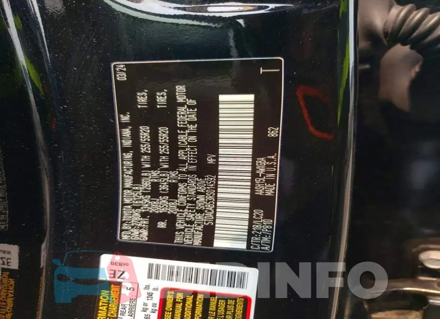 5TDACAB53RS014592 Photo# 13