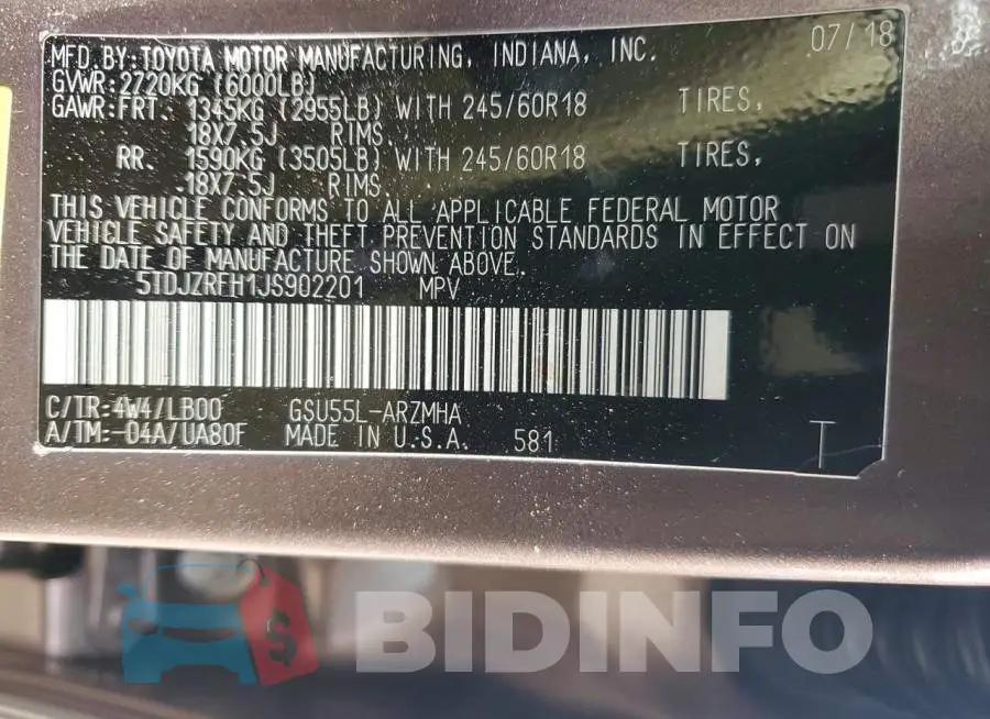 5TDJZRFH1JS902201 Photo# 13
