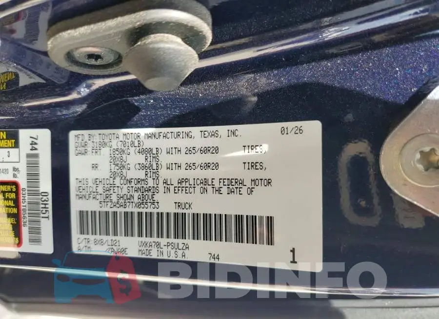 5TFZA5AB7TX055753 Photo# 12