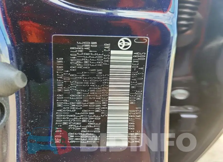 5YFB4MDE0SP229975 Photo# 12
