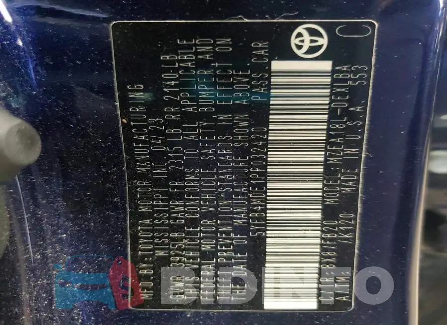 5YFB4MDE1PP032420 Photo# 12