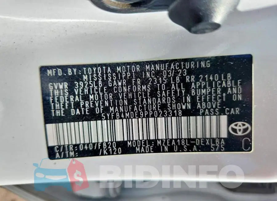 5YFB4MDE9PP023318 Photo# 13