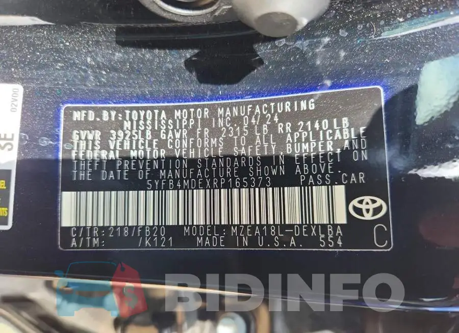 5YFB4MDEXRP165373 Photo# 12