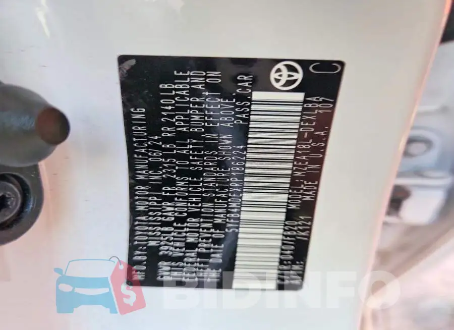 5YFB4MDEXRP186224 Photo# 12