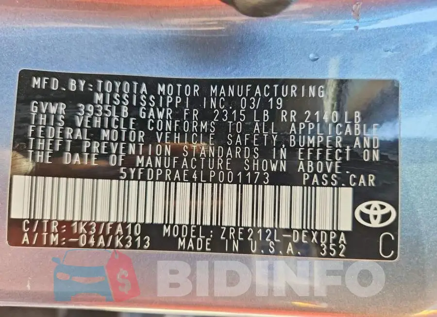 5YFDPRAE4LP001173 Photo# 12